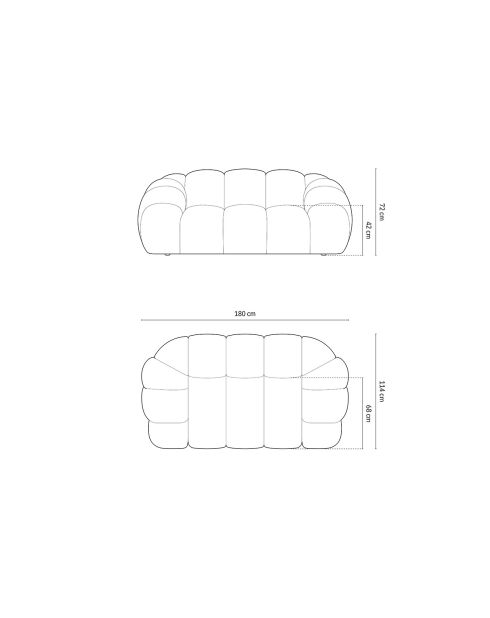 Canapé Velours Lyna 2 Places vert - 180x114x72 cm