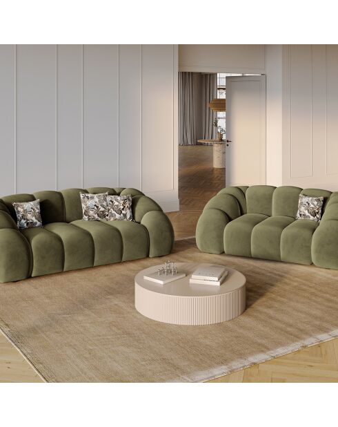 Canapé Velours Lyna 2 Places vert - 180x114x72 cm