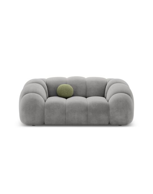Lyna 2-Sitzer-Sofa aus grauem Samt, 180 x 114 x 72 cm