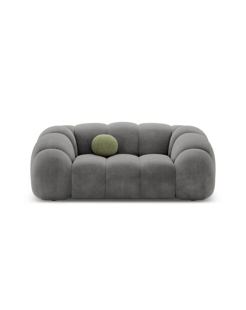 Lyna 2-Sitzer-Samtsofa Dunkelgrau - 180x114x72 cm
