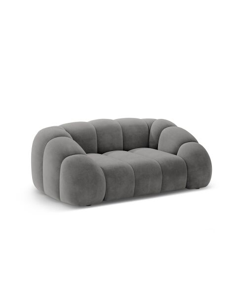 Lyna 2-Sitzer-Samtsofa Dunkelgrau - 180x114x72 cm
