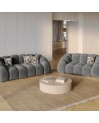 Canapé Velours Lyna 2 Places gris foncé - 180x114x72 cm