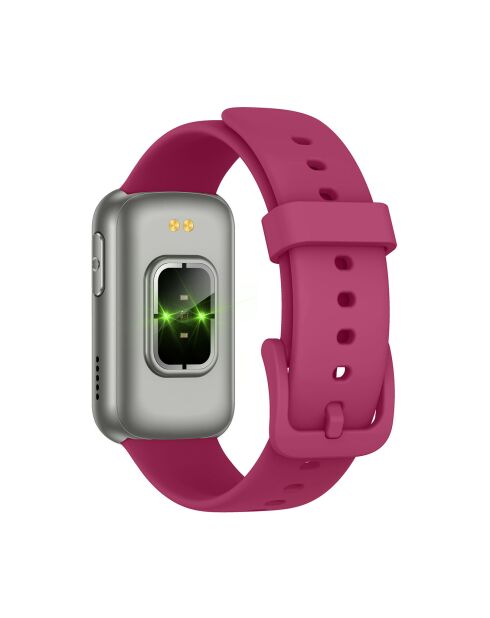 Montre connectée - Edition Bélissima avec bracelet en silicone framboise