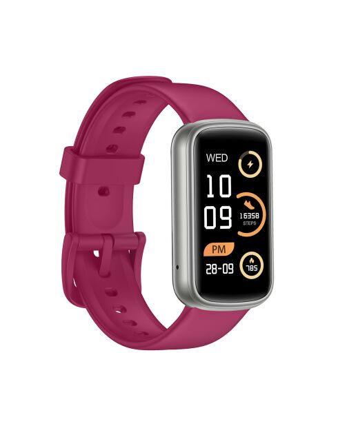 Montre connectée - Edition Bélissima avec bracelet en silicone framboise