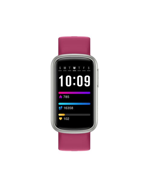 Montre connectée - Edition Bélissima avec bracelet en silicone framboise