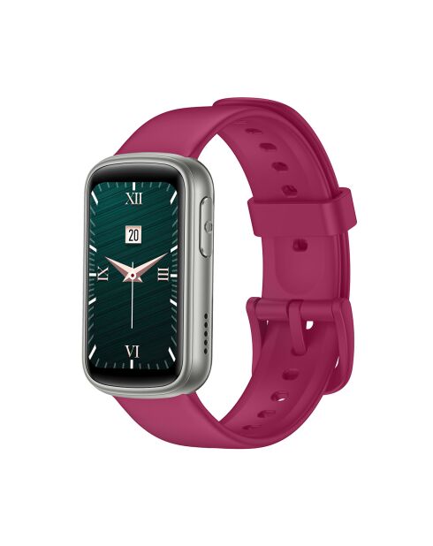 Montre connectée - Edition Bélissima avec bracelet en silicone framboise