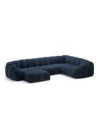Canapé Panoramique (Côté Droit) Velours Lyna 6 Places bleu roi - 355x225x72 cm