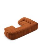 Canapé Panoramique (Côté Droit) Velours Lyna 6 Places terracotta - 355x225x72 cm