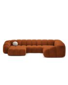 Canapé Panoramique (Côté Droit) Velours Lyna 6 Places terracotta - 355x225x72 cm