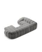 Canapé Panoramique (Côté Droit) Velours Lyna 6 Places gris foncé - 355x225x72 cm