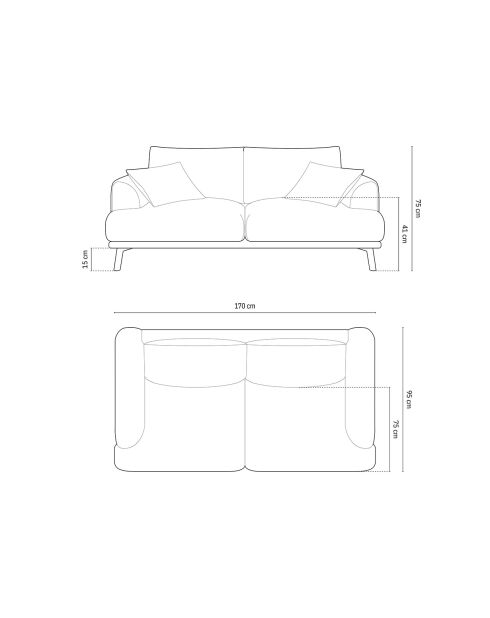 Canapé Margot 2 Places beige - 170x95x75 cm