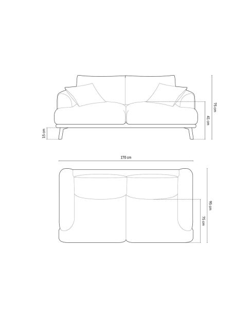Canapé Margot 2 Places brique - 170x95x75 cm