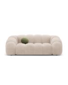 Canapé Velours Lyna 3 Places beige - 212x114x72 cm