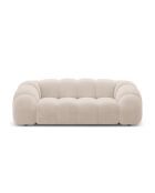 Canapé Velours Lyna 3 Places beige - 212x114x72 cm