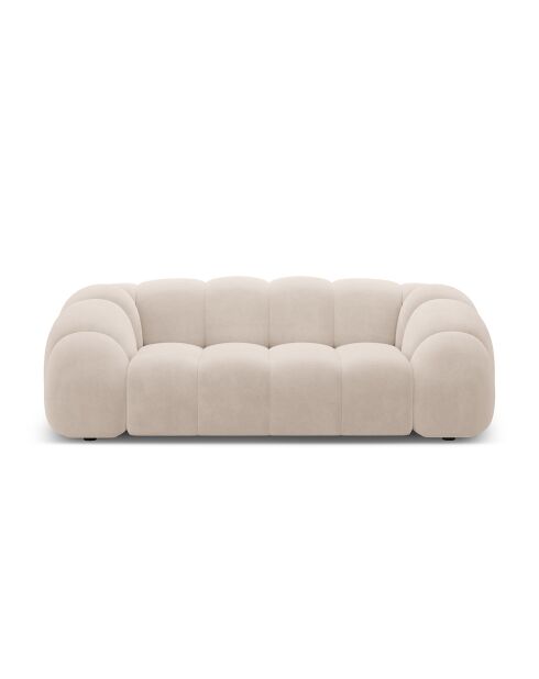 Canapé Velours Lyna 3 Places beige - 212x114x72 cm