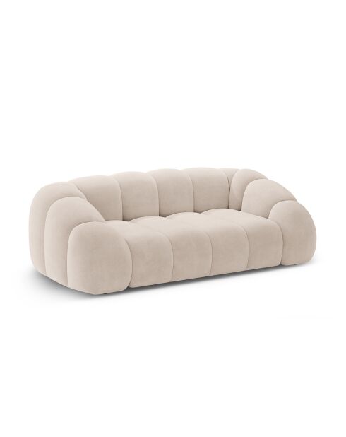 Canapé Velours Lyna 3 Places beige - 212x114x72 cm