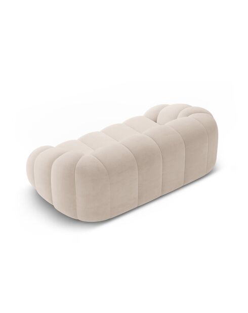 Canapé Velours Lyna 3 Places beige - 212x114x72 cm