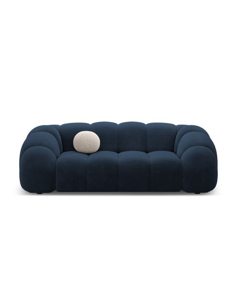 Canapé Velours Lyna 3 Places bleu roi - 212x114x72 cm
