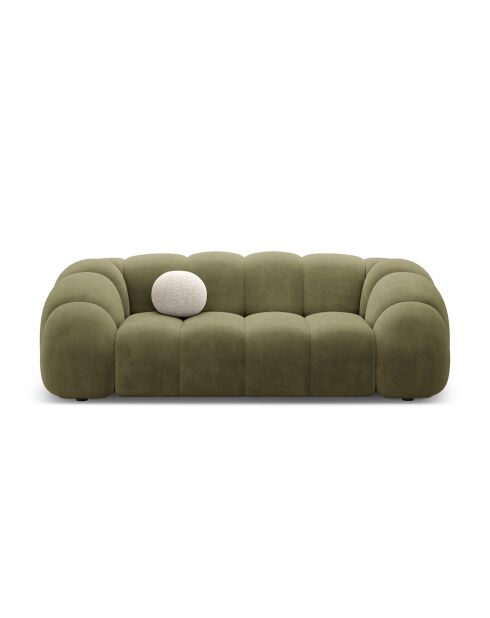 Canapé Velours Lyna 3 Places vert - 212x114x72 cm