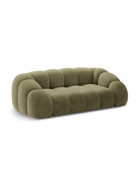 Lyna 3-zitsbank van groen fluweel - 212x114x72 cm