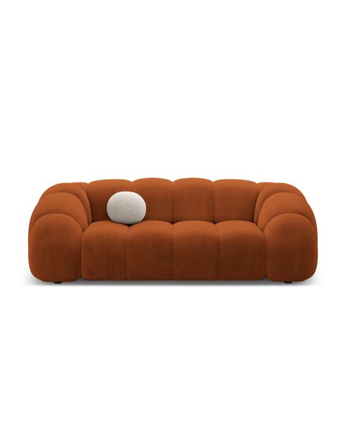 Canapé Velours Lyna 3 Places terracotta - 212x114x72 cm