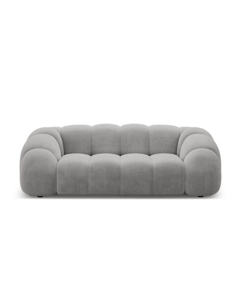 Lyna 3-Sitzer-Sofa aus grauem Samt, 212 x 114 x 72 cm