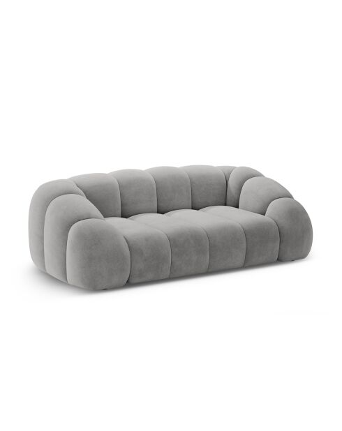 Canapé Velours Lyna 3 Places gris - 212x114x72 cm