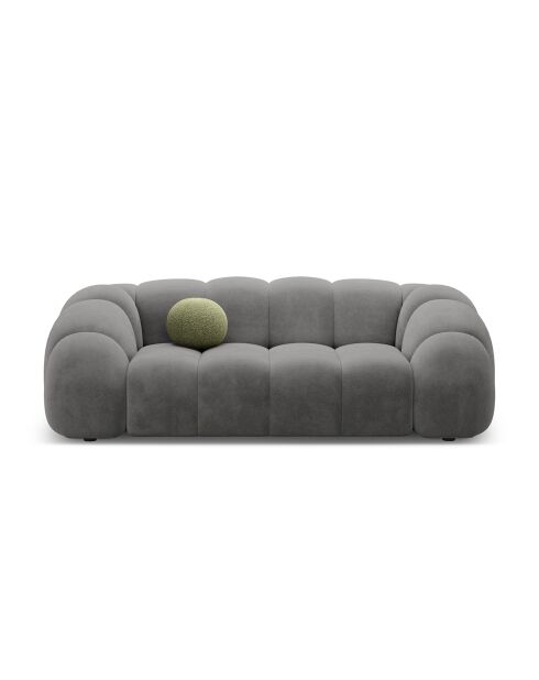 Canapé Velours Lyna 3 Places gris foncé - 212x114x72 cm