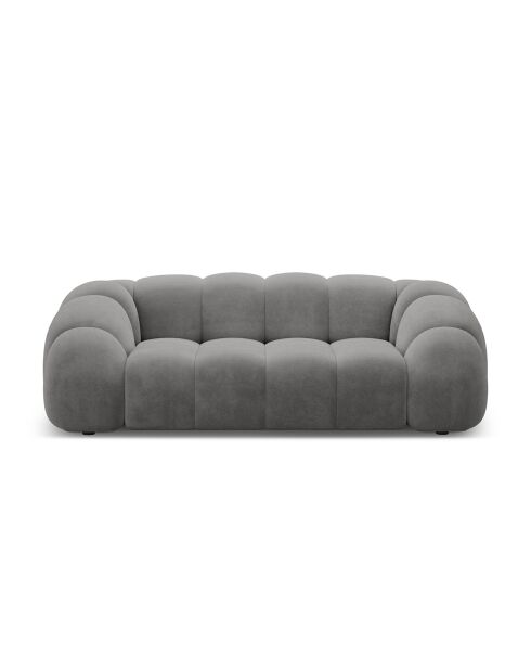 Canapé Velours Lyna 3 Places gris foncé - 212x114x72 cm
