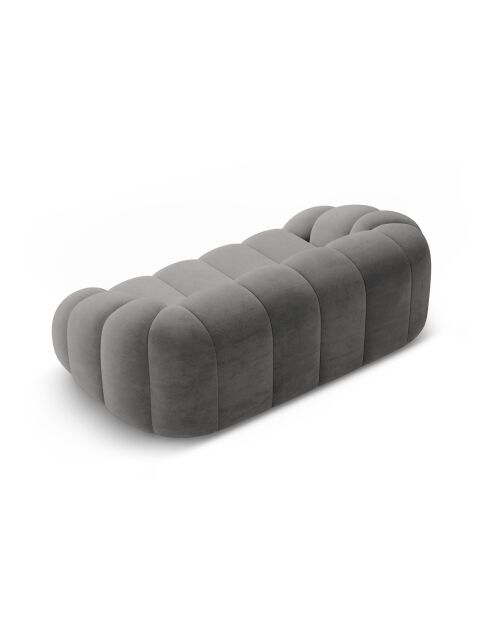 Canapé Velours Lyna 3 Places gris foncé - 212x114x72 cm