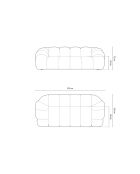 Canapé Velours Lyna 3 Places vert - 212x114x72 cm