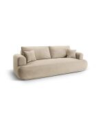 Canapé Velours Convertible Avec Coffre Adriana 3 Places beige clair - 253x108x94 cm