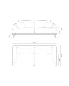 Canapé Margot 3 Places beige - 200x95x75 cm