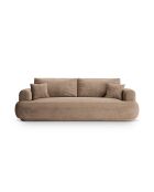 Canapé Velours Convertible Avec Coffre Adriana 3 Places beige foncé - 253x108x94 cm