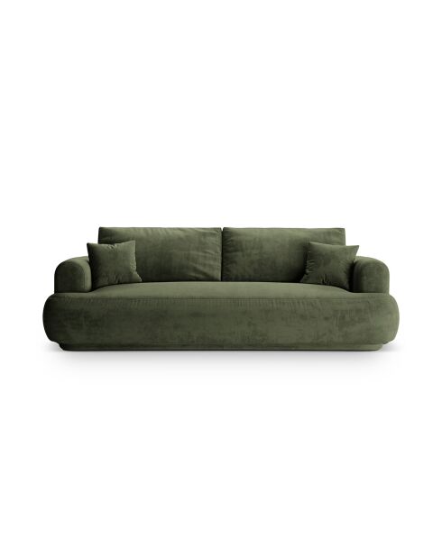 Canapé Velours Convertible Avec Coffre Adriana 3 Places vert - 253x108x94 cm