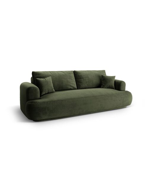 Canapé Velours Convertible Avec Coffre Adriana 3 Places vert - 253x108x94 cm