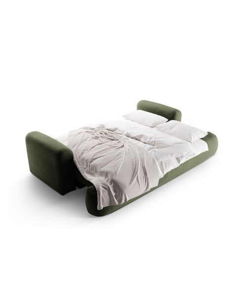 Canapé Velours Convertible Avec Coffre Adriana 3 Places vert - 253x108x94 cm