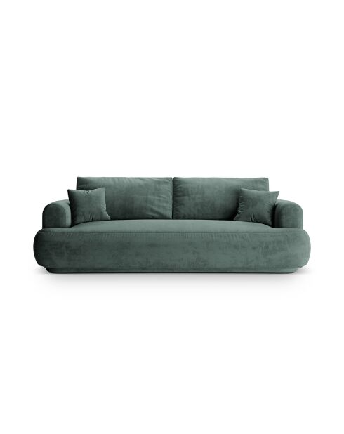 Canapé Velours Convertible Avec Coffre Adriana 3 Places pétrole - 253x108x94 cm