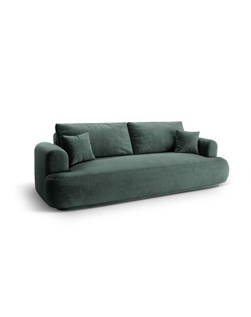 Canapé Velours Convertible Avec Coffre Adriana 3 Places pétrole - 253x108x94 cm