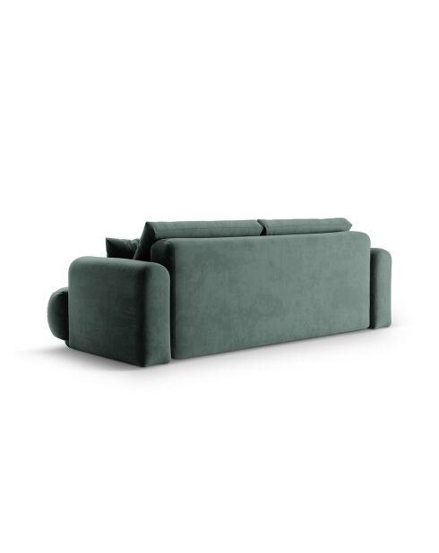 Canapé Velours Convertible Avec Coffre Adriana 3 Places pétrole - 253x108x94 cm