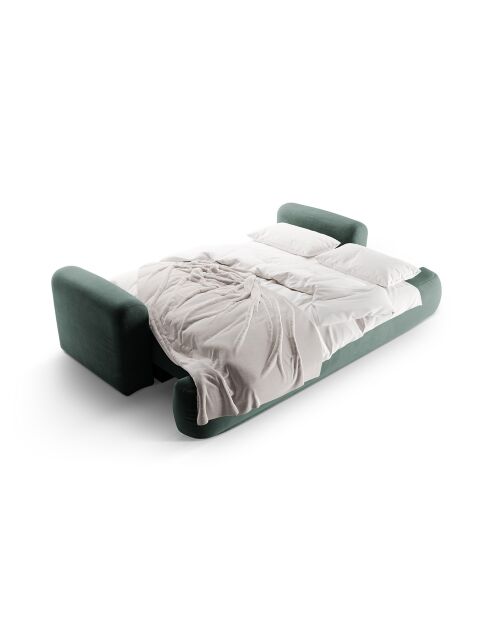 Canapé Velours Convertible Avec Coffre Adriana 3 Places pétrole - 253x108x94 cm