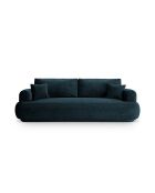 Canapé Velours Convertible Avec Coffre Adriana 3 Places pétrole profond - 253x108x94 cm