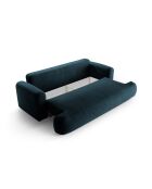 Canapé Velours Convertible Avec Coffre Adriana 3 Places pétrole profond - 253x108x94 cm