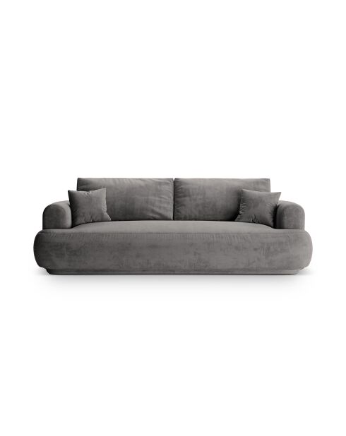 Canapé Velours Convertible Avec Coffre Adriana 3 Places gris - 253x108x94 cm