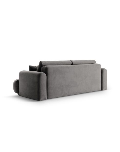 Canapé Velours Convertible Avec Coffre Adriana 3 Places gris - 253x108x94 cm