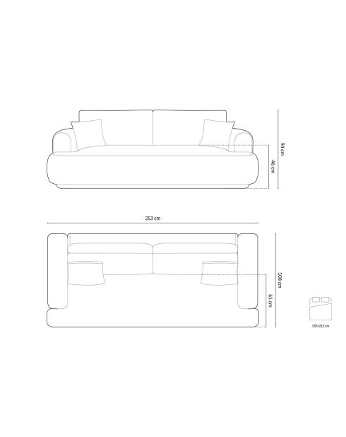 Canapé Velours Convertible Avec Coffre Adriana 3 Places pétrole profond - 253x108x94 cm