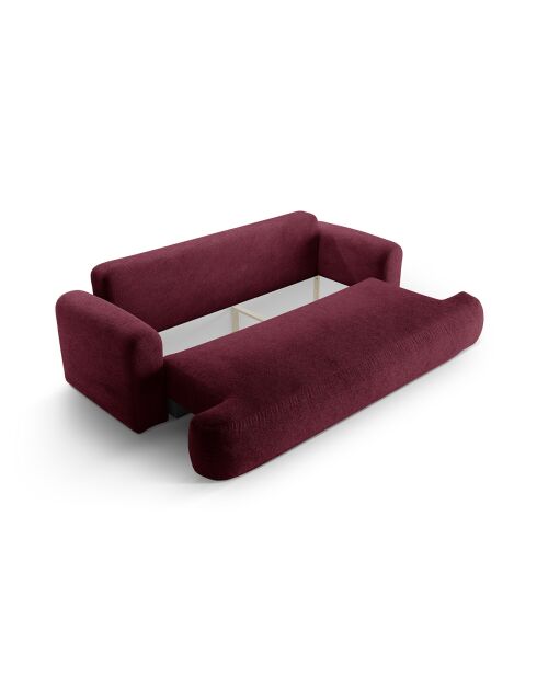 Canapé Convertible Avec Coffre Adriana 3 Places bordeaux - 253x108x94 cm