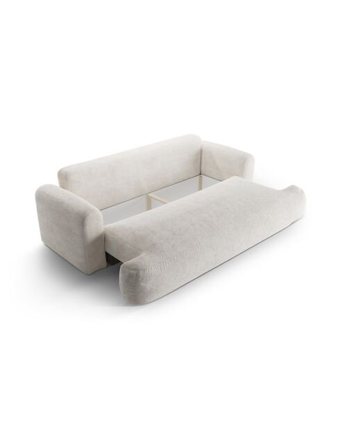 Canapé Convertible Avec Coffre Adriana 3 Places beige clair - 253x108x94 cm