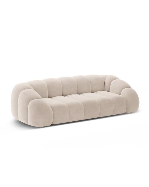 Canapé Velours Lyna 4 Places beige - 245x114x72 cm