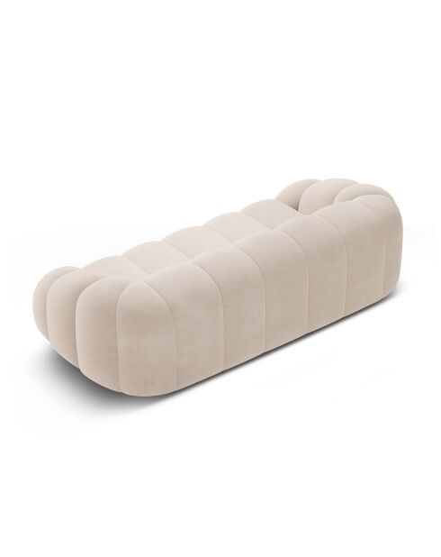 Canapé Velours Lyna 4 Places beige - 245x114x72 cm